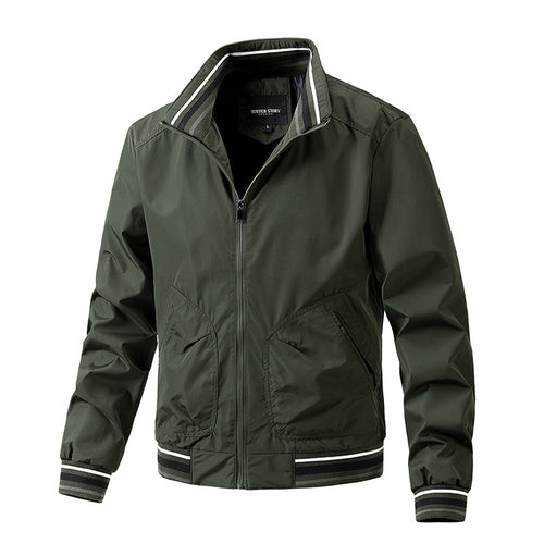 Fashionable men's bomber jacket with contrasting elements and a high collar Amarae