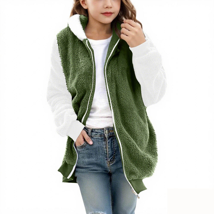 Ladies cozy hooded coat with zipper Lune London