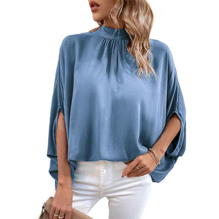 Women's tank top elegant high collar with side slit Lune London