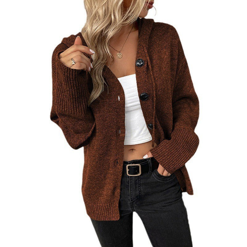 Cardigan à capuche pour femmes avec texture grossière Chic & Stil