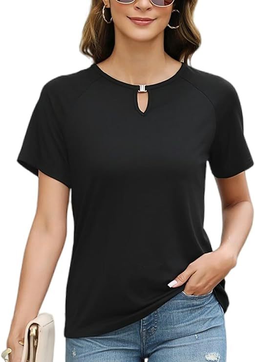 Fashionable women's T-shirt with decorative slit Lune London