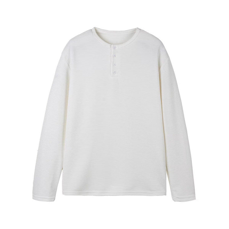 Unisex Thermal Henley Shirt with Waffle Texture and Long Sleeve Amarae