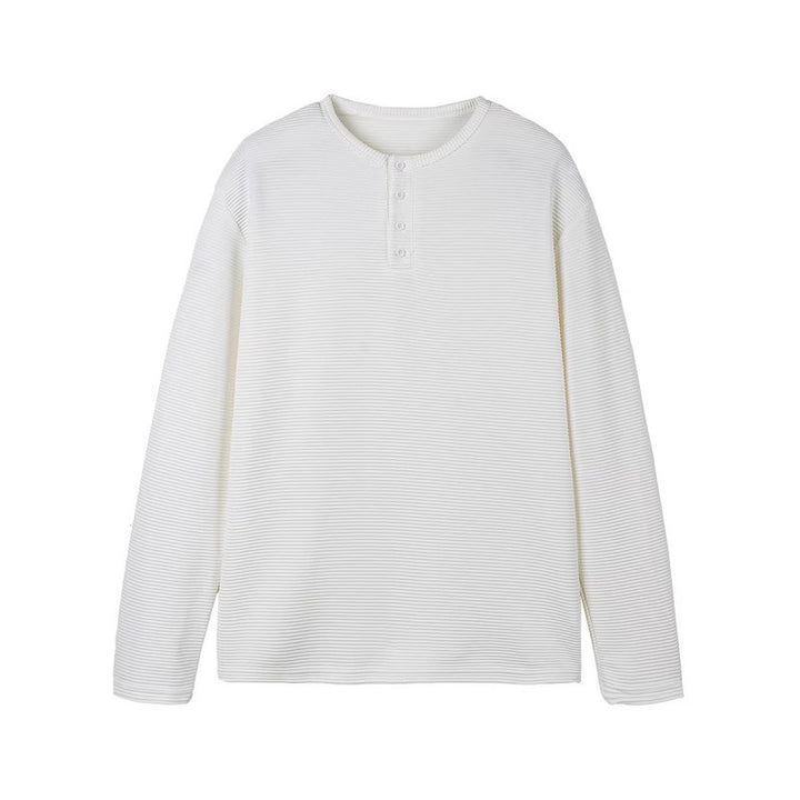 Unisex Thermal Henley Shirt with Waffle Texture and Long Sleeve Amarae