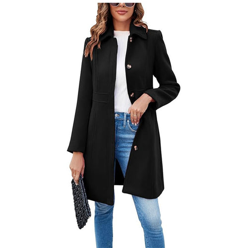 Classic wool coat for women with a trendy cut and functional details Amarae