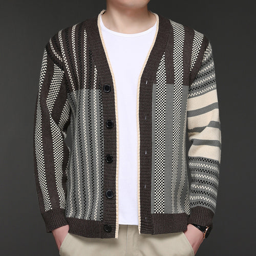Cardigan jacket fashion for men with V-neck and elegant structured design Amarae