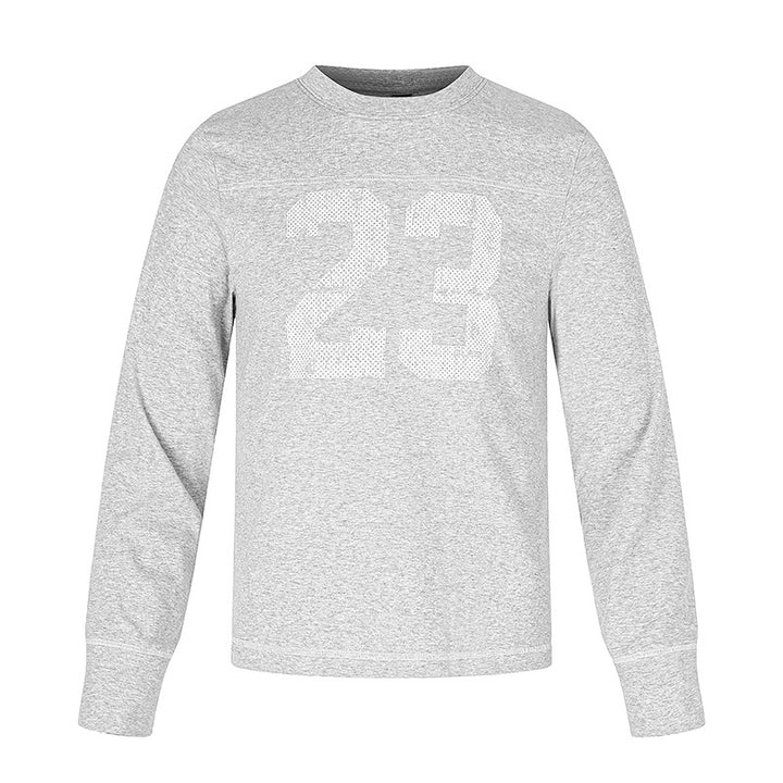 Men's Long Sleeve Sweatshirt with Crew Neck and Sporty Number Print Amarae