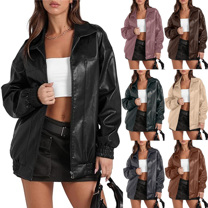 Ladies casual oversized jacket with elastic cuffs and practical pockets Lune London