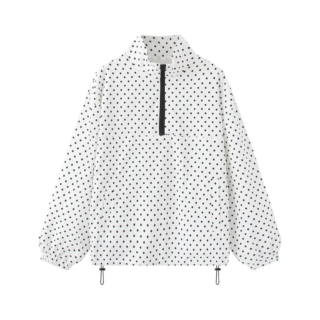 Women's Water-Repellent Oversized Anorak with Half Zipper and Kangaroo Pocket Amarae