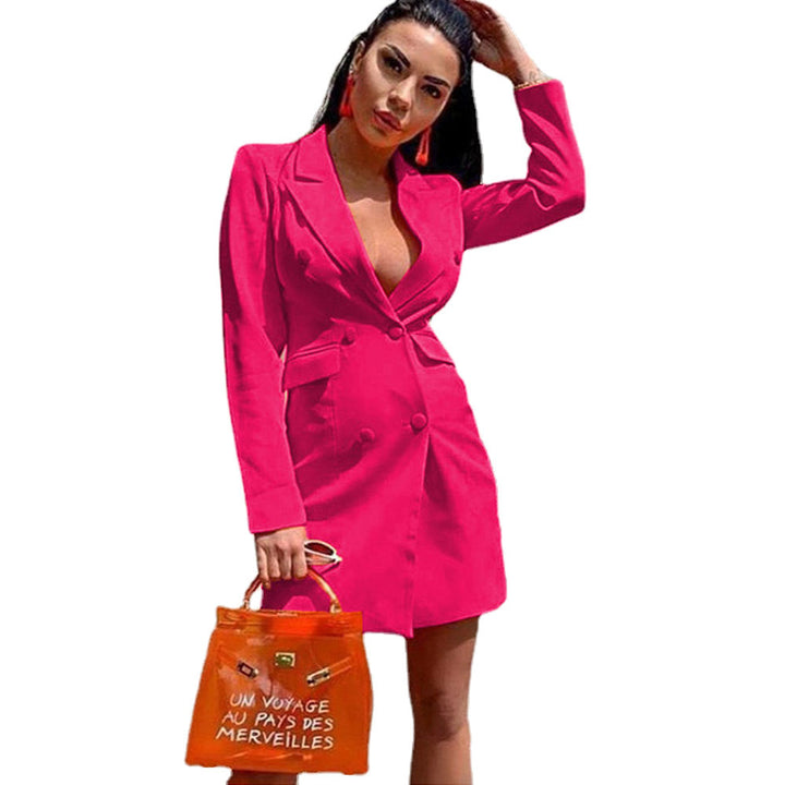 Elegant blazer dress for women with double-breasted buttons and fitted cut Lune London