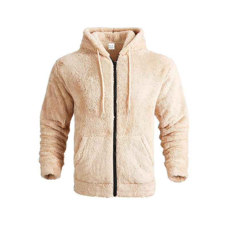 Men's cozy fleece jacket with hood and side pockets Lune London