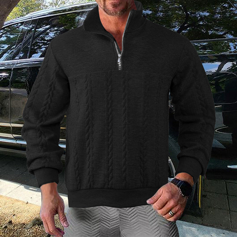 Pull-over zip pour homme avec design texturé Amarae