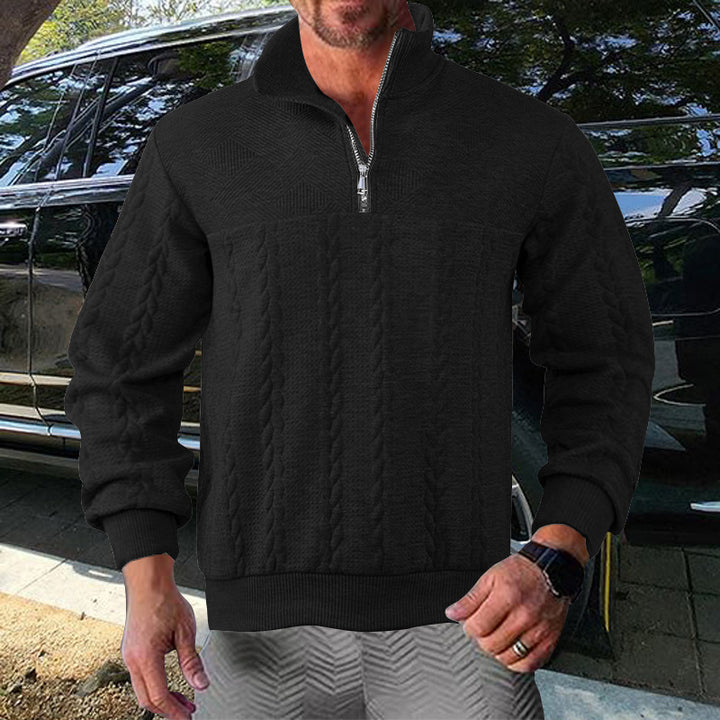 Pull-over zip pour homme avec design texturé Amarae