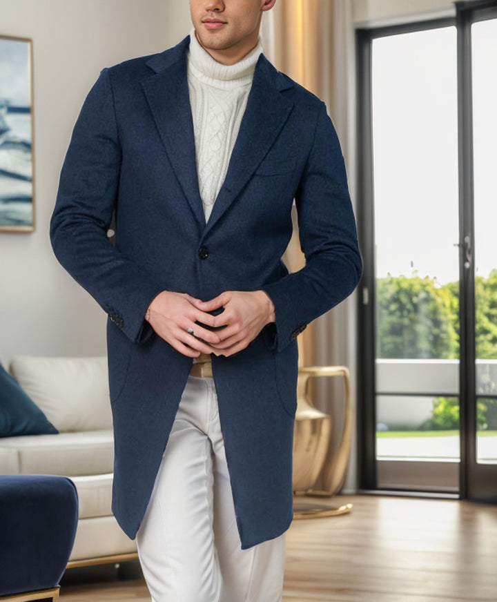 Elegant long coat for men in high-quality wool Amarae