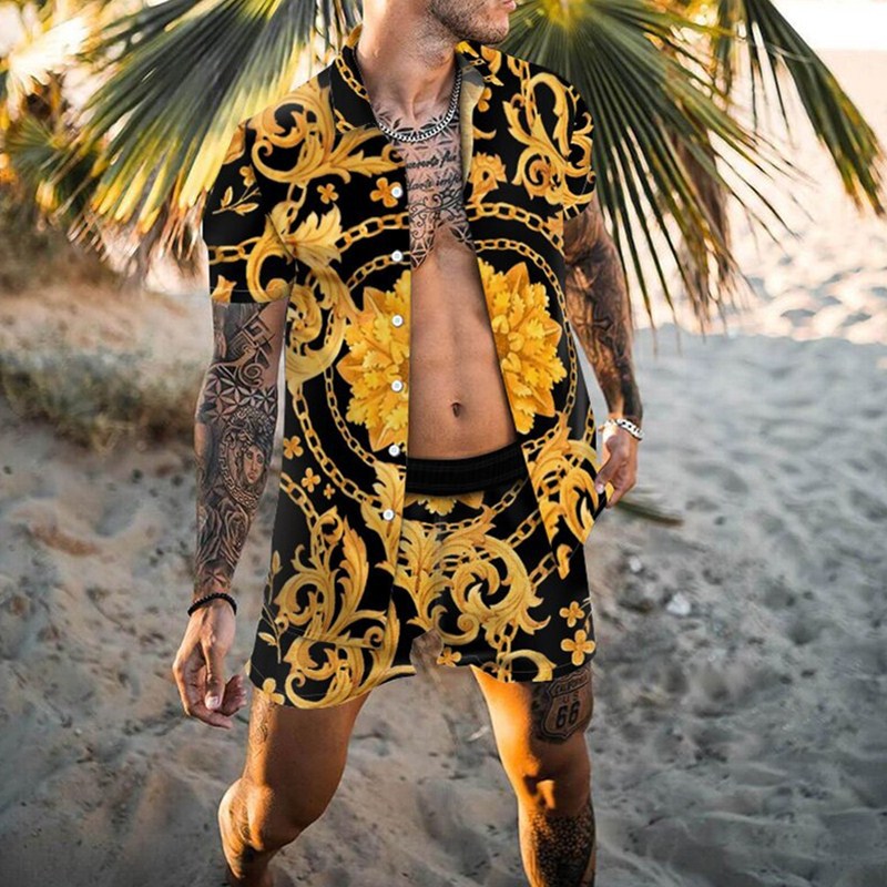 Men's Tropical Print Short Set Amarae
