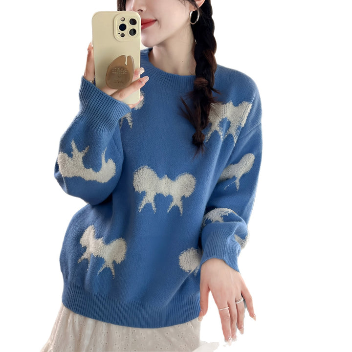 Pull en tricot pour femmes avec motif animal ludique et coupe décontractée Chic & Stil