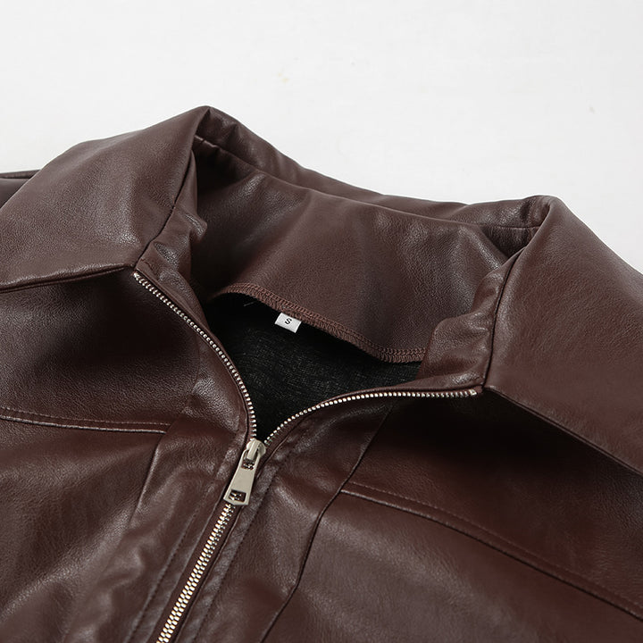 Faux leather jacket for women with oversized fit and practical pockets Lune London