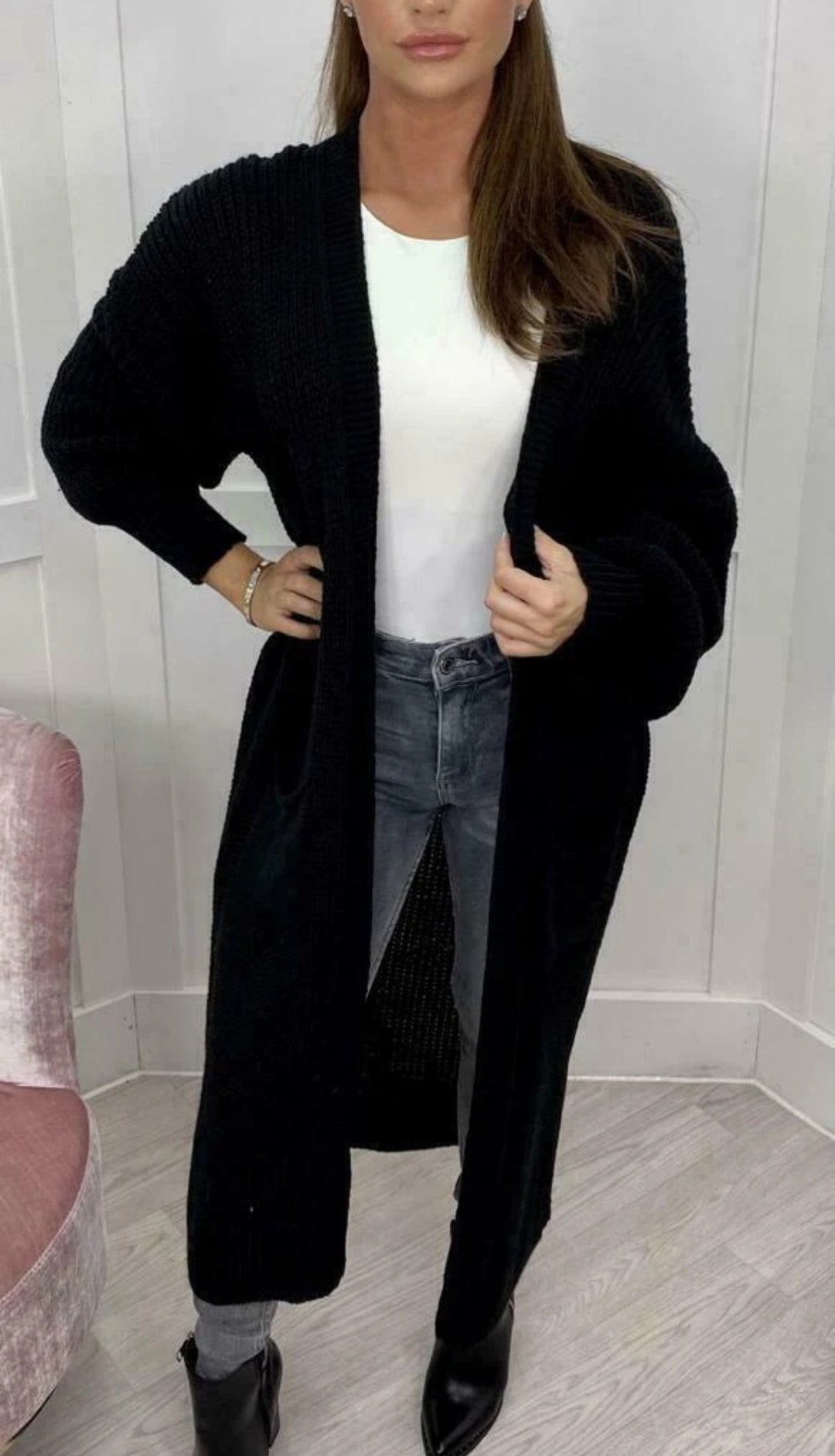 Manteau en tricot épais pour femmes dans un design ouvert décontracté Chic & Stil