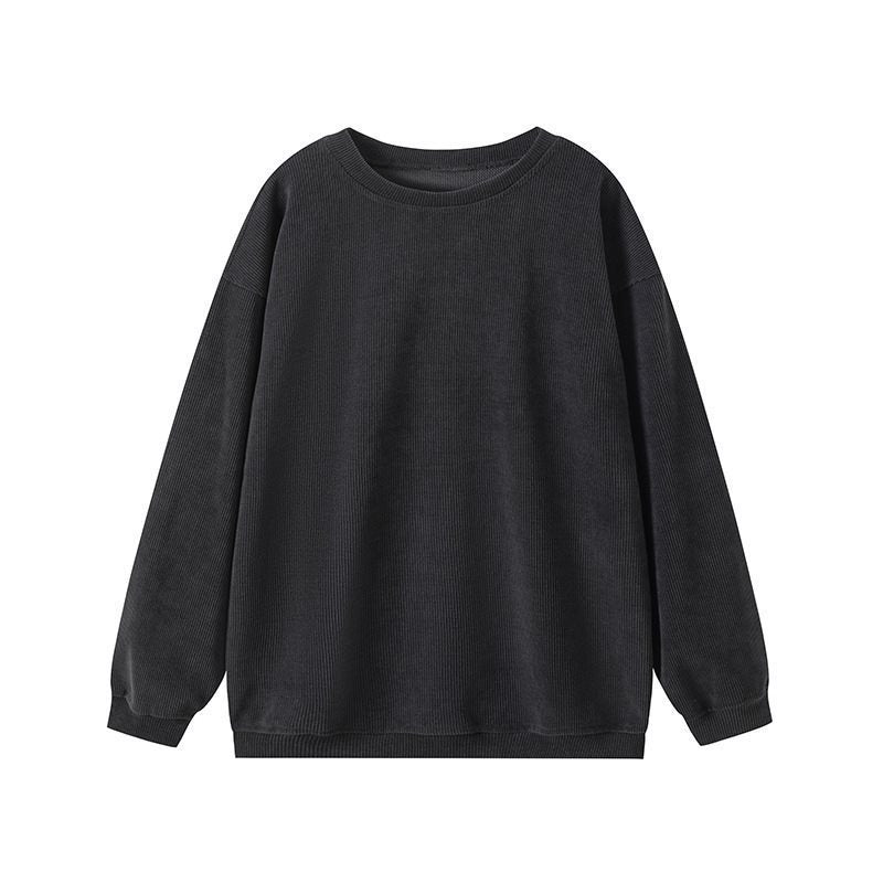Ladies Casual Sweatshirt with Ribbed Texture and Loose Fit Lune London