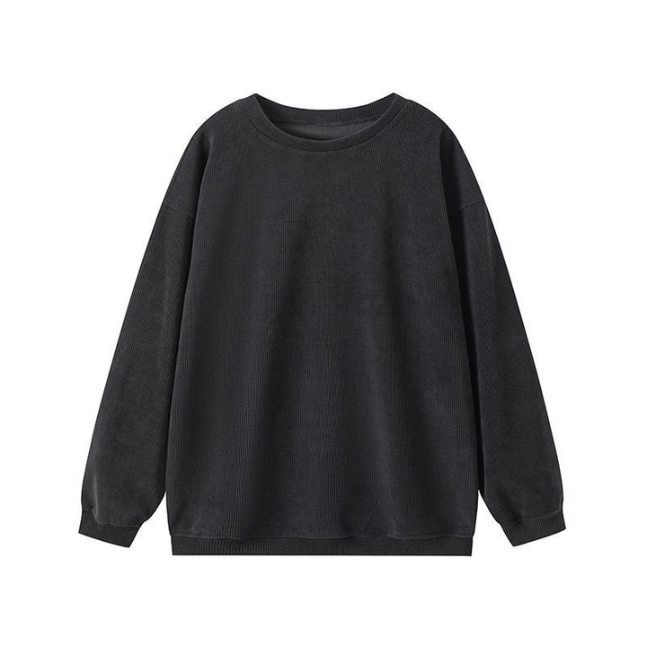 Ladies Casual Sweatshirt with Ribbed Texture and Loose Fit Lune London