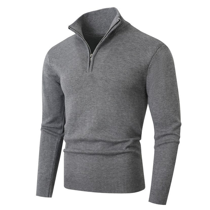 Lune London | Men's sweater with modern half zipper and fine ribbed structure