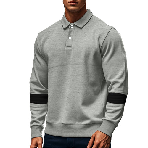 Men's polo with contrasting sleeves and a stylish high collar Amarae