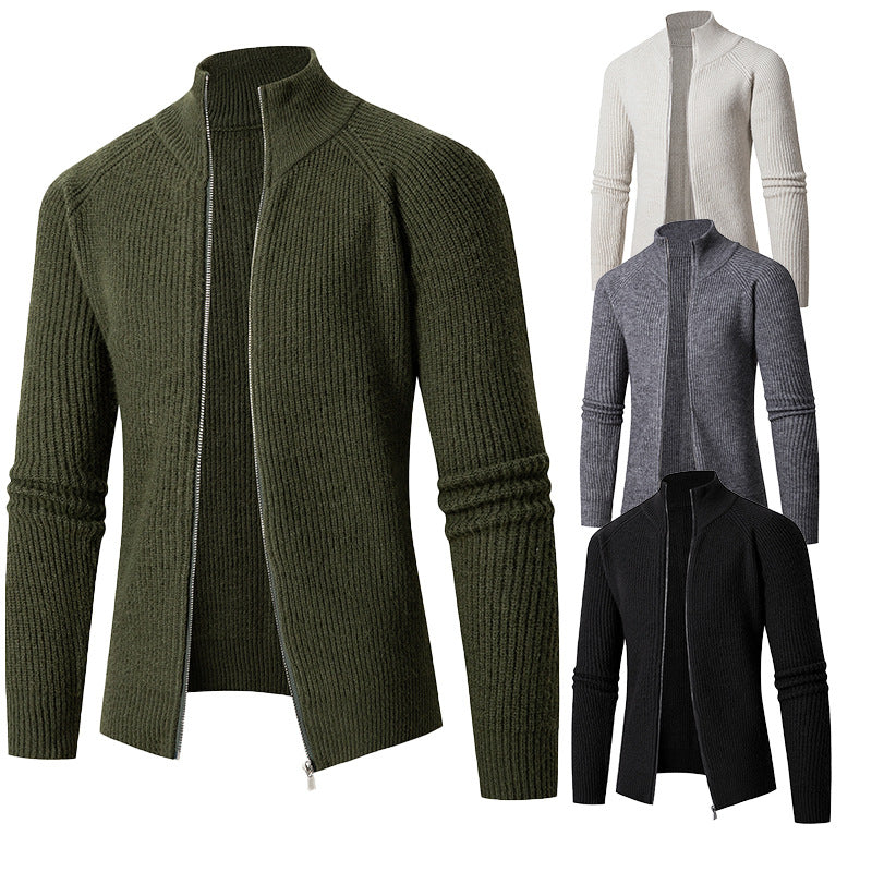 Men's knitted jacket with full zip and high collar Lune London