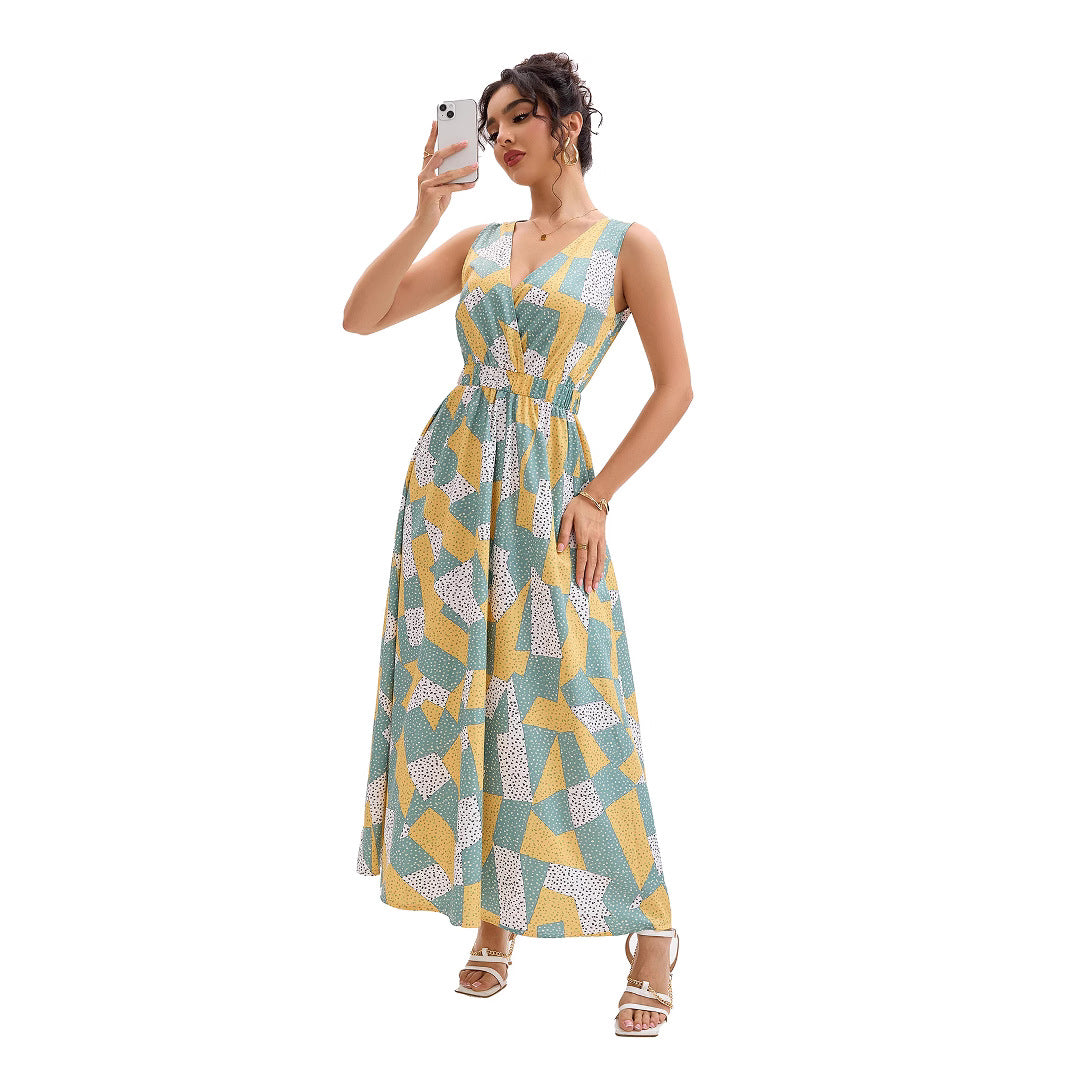 Lune London geometric print maxi dress for women