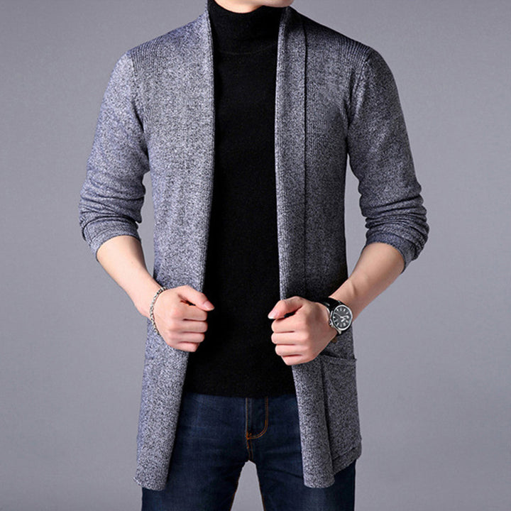 Men's knitted jacket with open cut and practical pockets Lune London