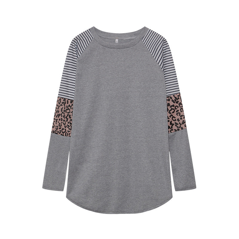 Chemisier long à manches longues pour femmes avec imprimé animal et design à rayures modernes Chic & Stil