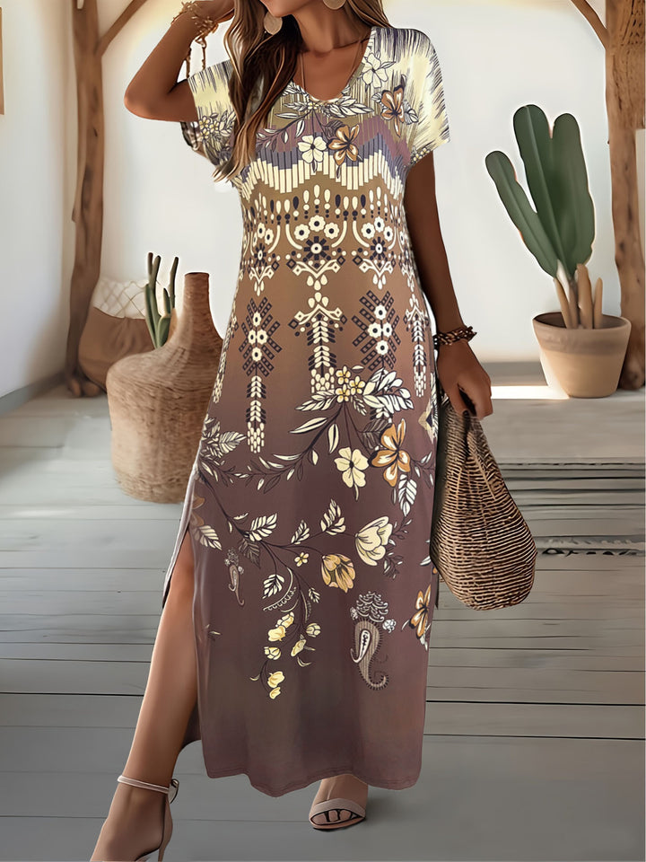 Ladies Elegant floral pattern Maxi dress Lune London