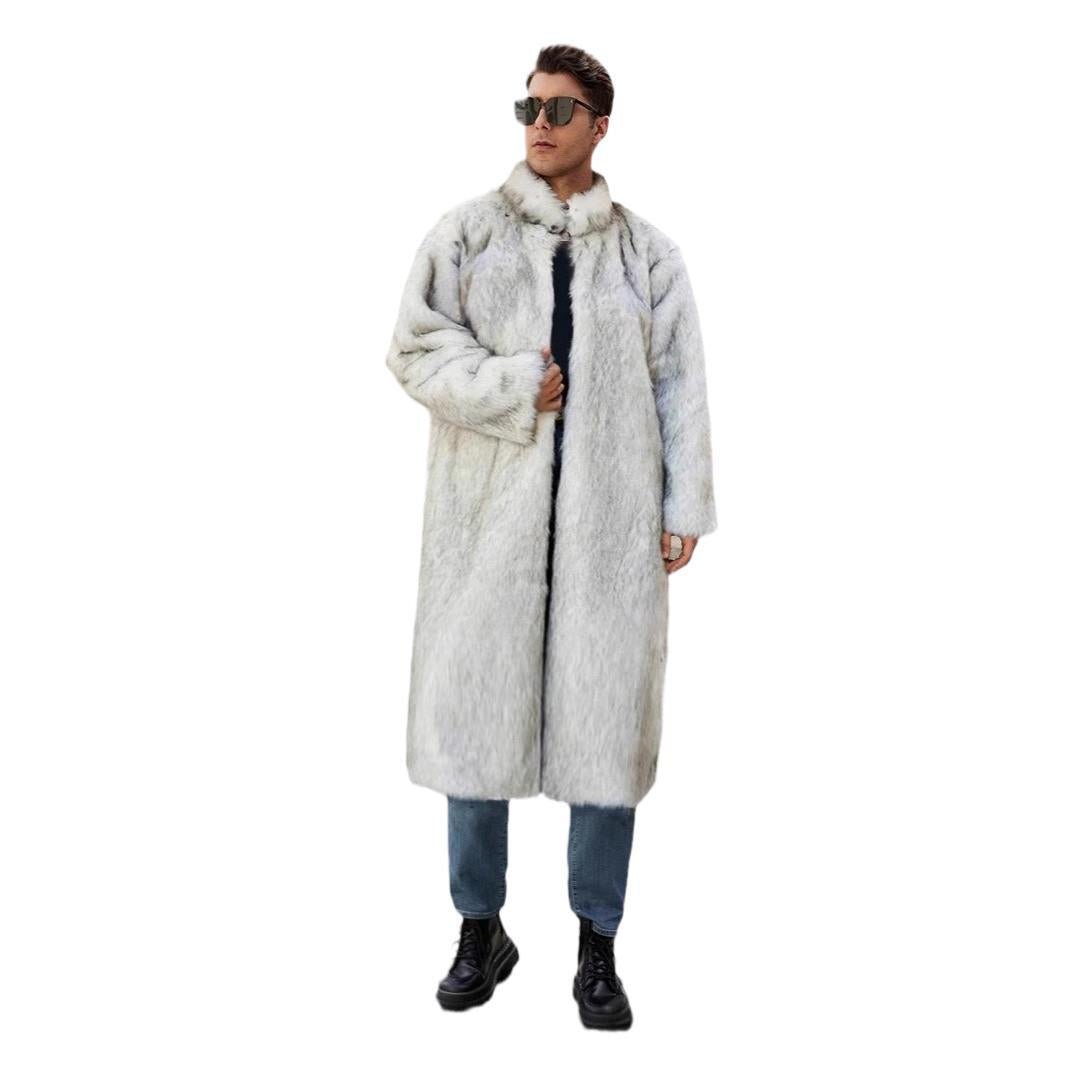 Men Elegant and Cozy Long Coat in Faux Fur Lune London