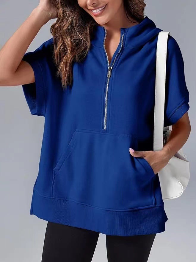 Casual hooded sweatshirt for women with zipper Lune London