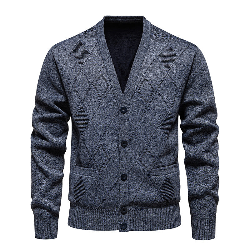 Men's Stylish Cardigan with Diamond Pattern Lune London