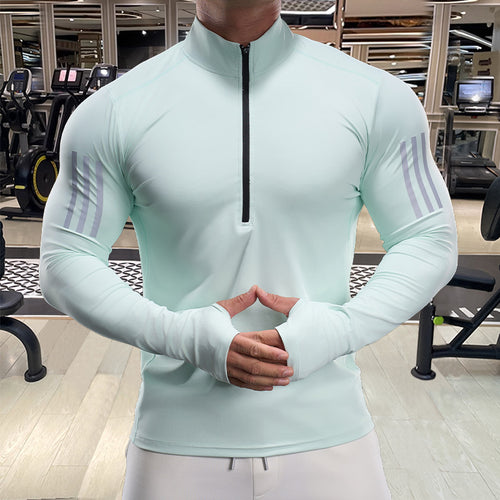 Men's Breathable Fitness Top with Short Zip Amarae