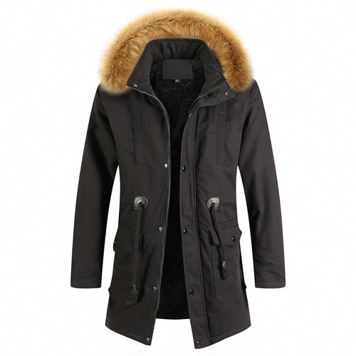 Warm winter jacket for men with removable hood and fleece lining Amarae