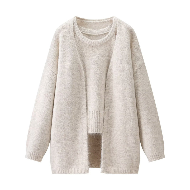 Manteau en tricot doux pour femmes à coupe large et détails élégants Chic & Stil