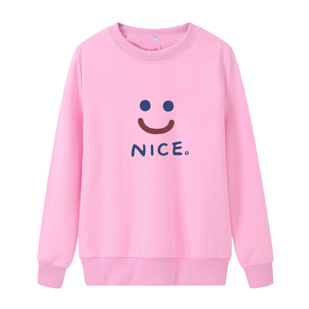 Women casual sweatshirt with cheerful smile motif Chic & Stil