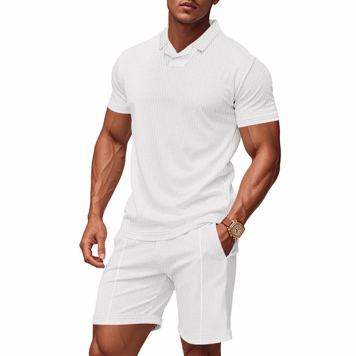 Men's polo and shorts set with structured design Lune London