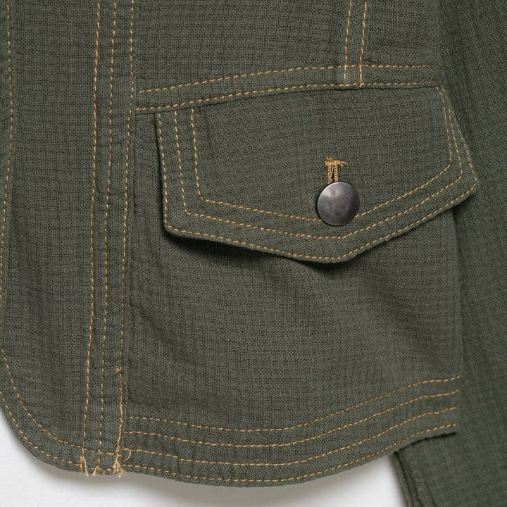 Women's short jacket in military style with stand-up collar and epaulettes Amarae