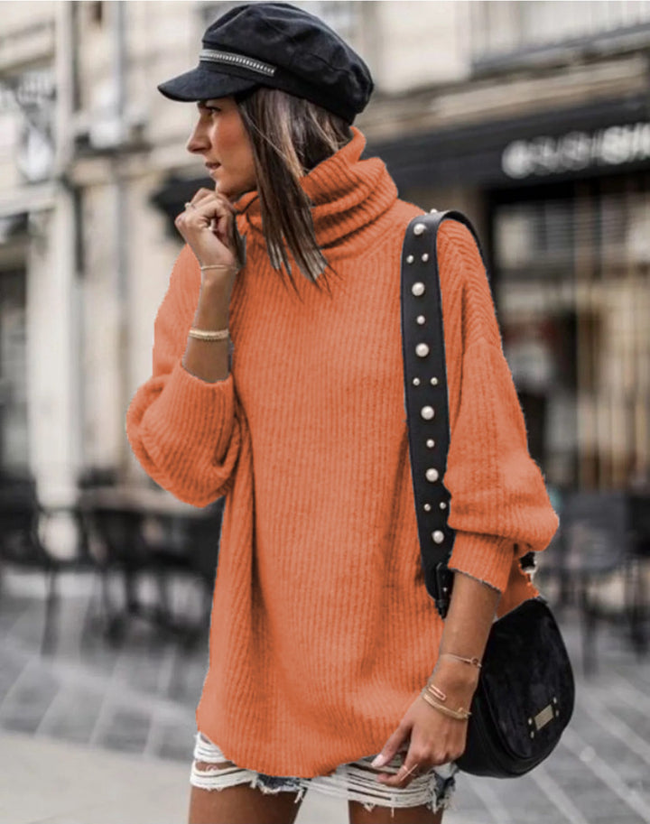 Ladies oversized trendy turtleneck sweater Lune London