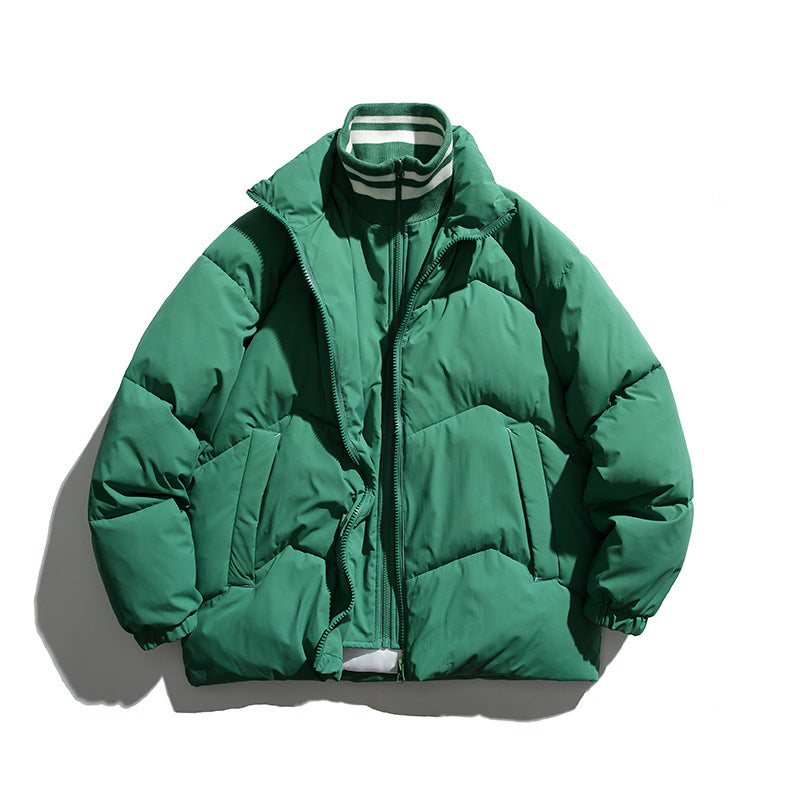 Unisex Padded Quilted Jacket in Boxy Cut with Ribbed Collar and Insulating Lining Amarae
