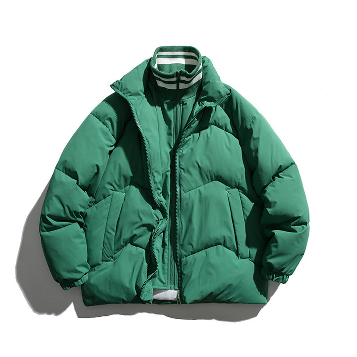 Unisex Padded Quilted Jacket in Boxy Cut with Ribbed Collar and Insulating Lining Amarae
