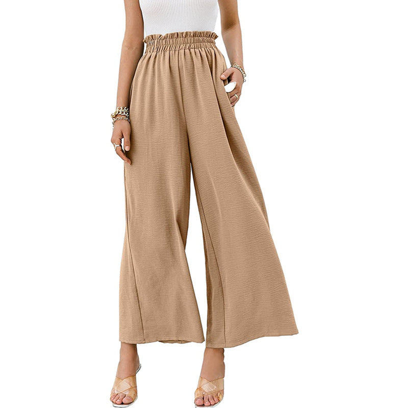 Lune London Wide Palazzo Trousers for Ladies with Elastic Waist