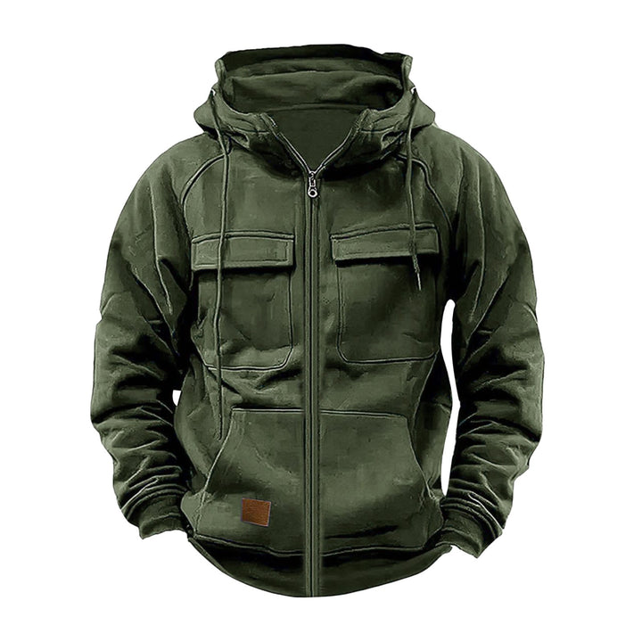 Robust hooded jacket for men with practical pockets and stylish zipper Lune London