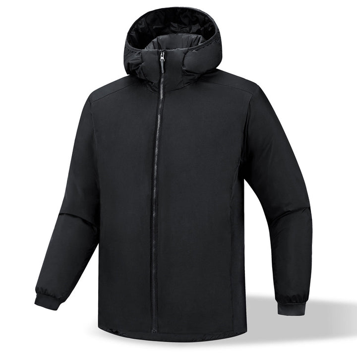 Insulated functional jacket for men with ergonomic cut and versatile hood Lune London