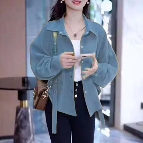 Veste décontractée pour femme en coton velouté Chic & Stil