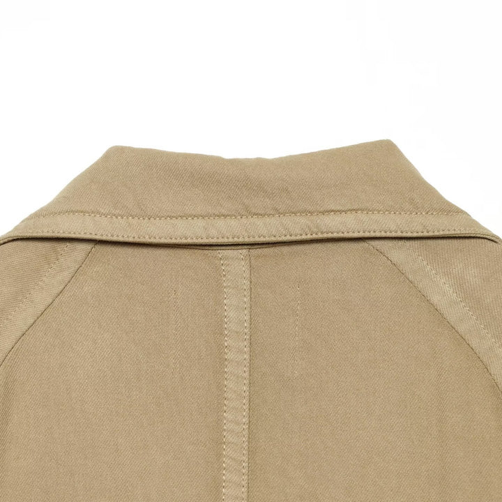 Women Cropped Trench Cape Jacket with double-breasted button placket, shoulder patches and tie belt Amarae
