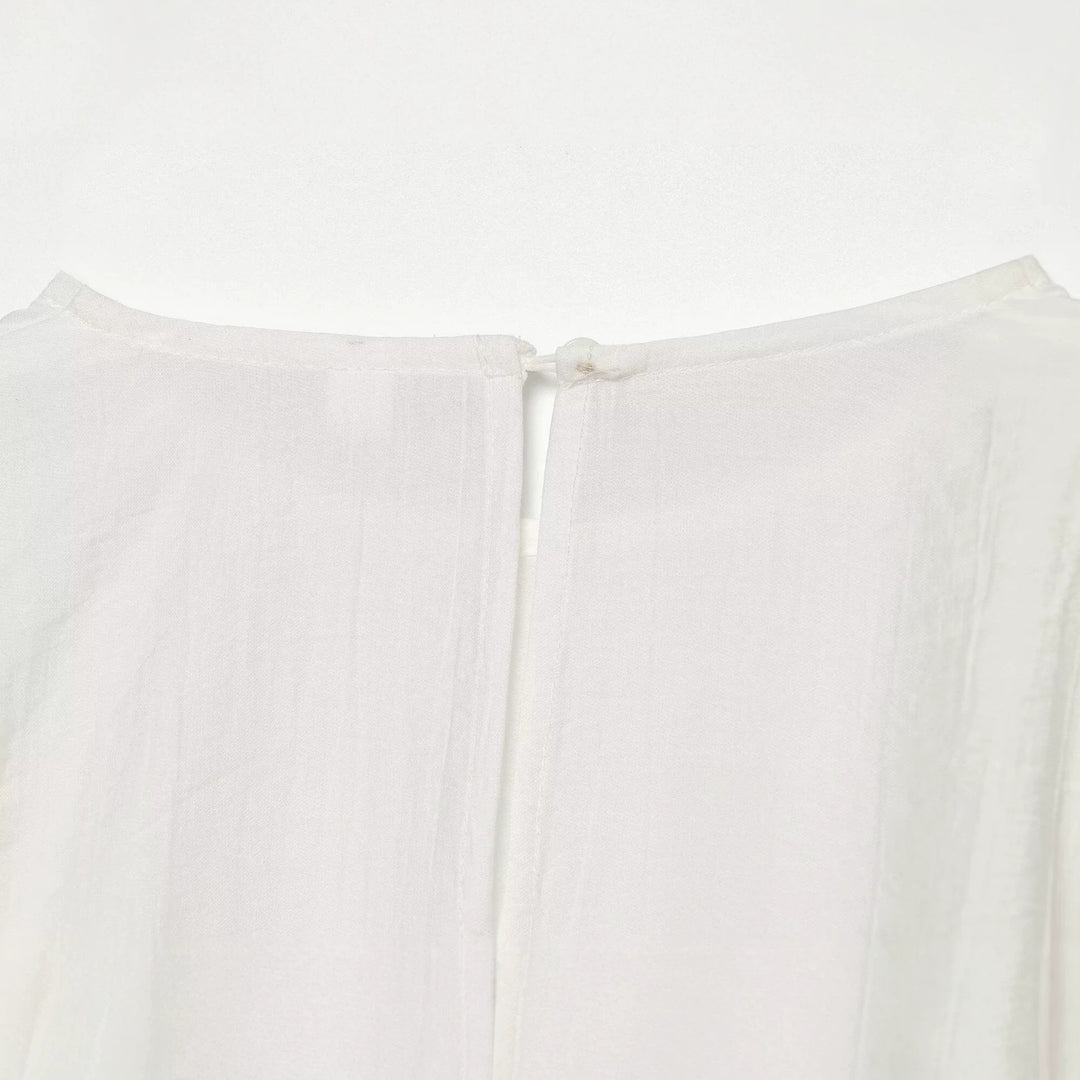 Women's oversized blouse with balloon sleeves, round neckline and soft viscose quality Amarae