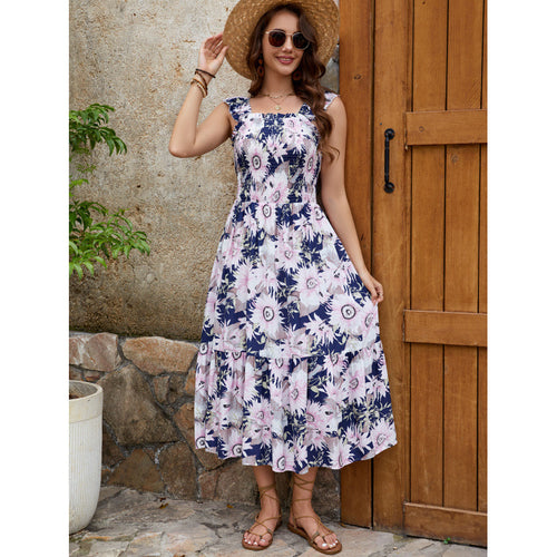 Amarae Women's Floral Pattern Maxi Dress with Shoulder Straps