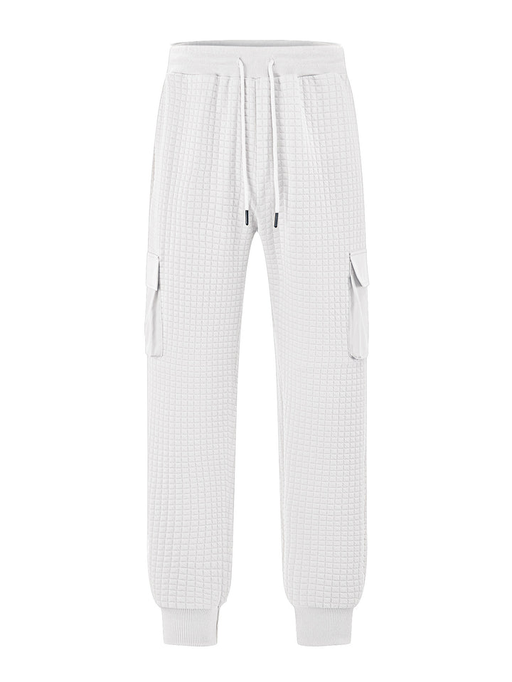 Men's cargo jogger pants with textured design and practical pockets Lune London